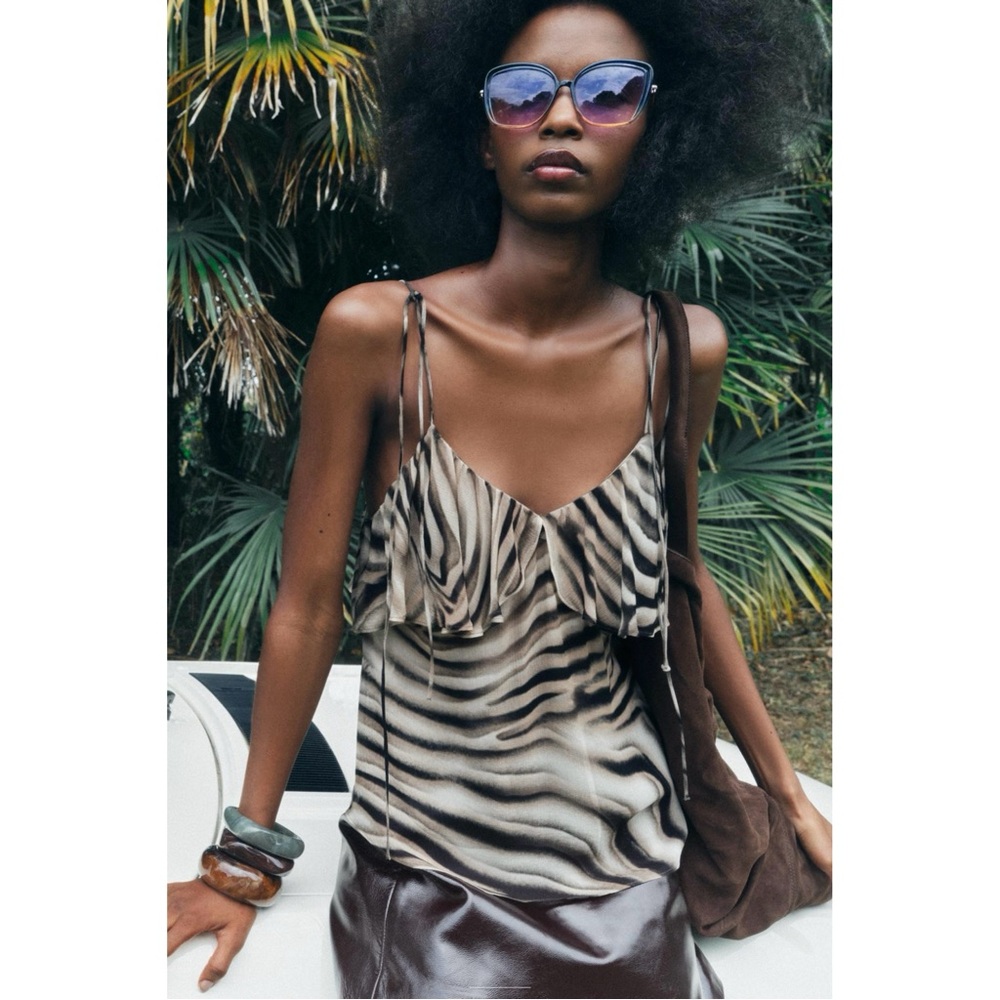 ZARA ANIMAL PRINT TOP ZW COLLECTION - Picture 6 of 11